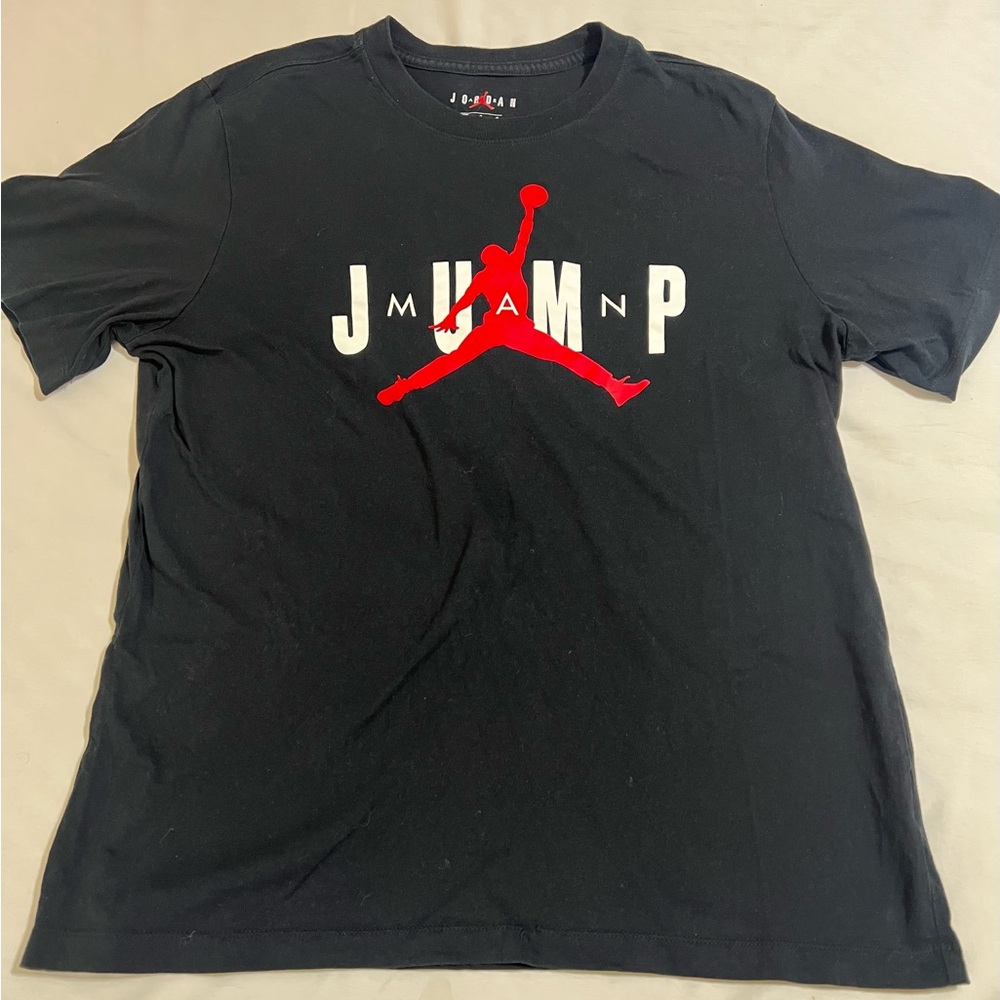Jordan Black Tee with Red Jumpman Logo